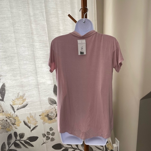 Nwt Pink Short Sleeve Tie Shirt with Buttons Size S - Picture 3 of 3